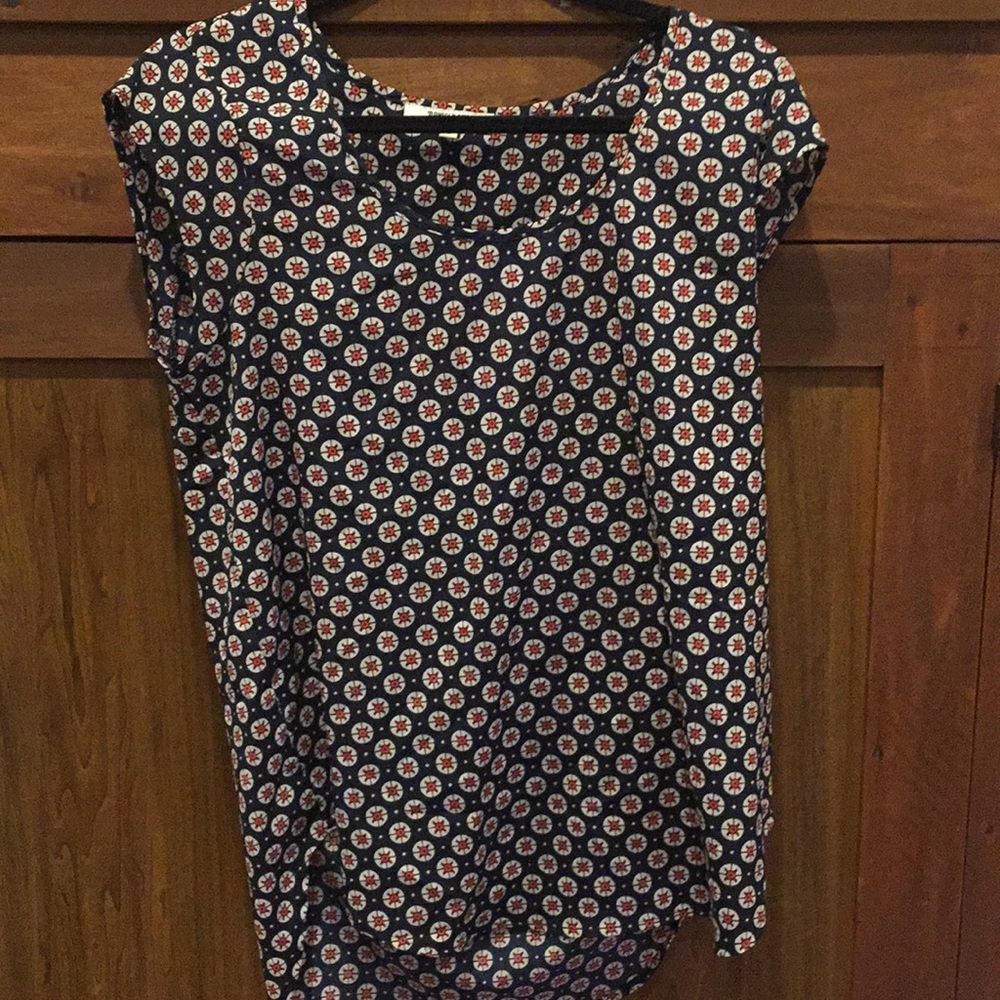 Navy & Pink Patterned Top